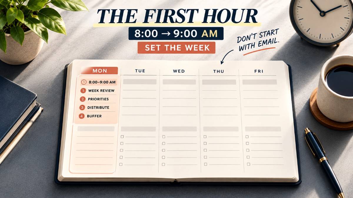 Most People Plan Their Week Wrong — Here's What the First Hour of Monday Should Actually Look Like - RUDRAVO