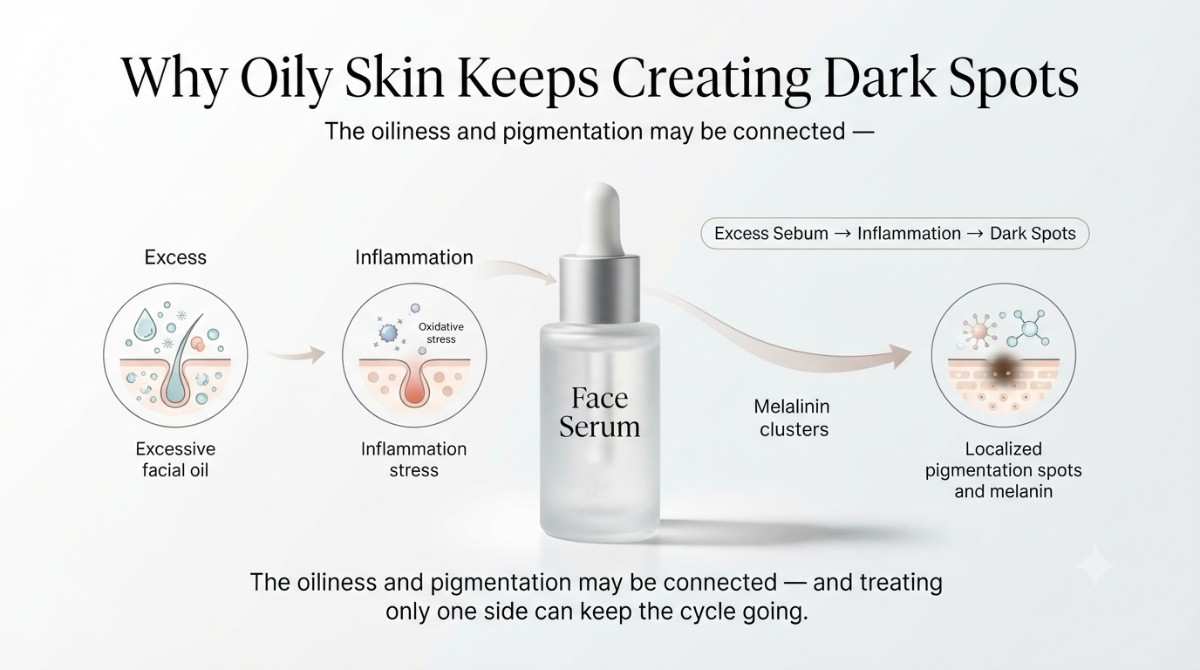 Your Oily Skin Isn't Just Shiny — It's Actively Making Dark Spots Worse - RUDRAVO