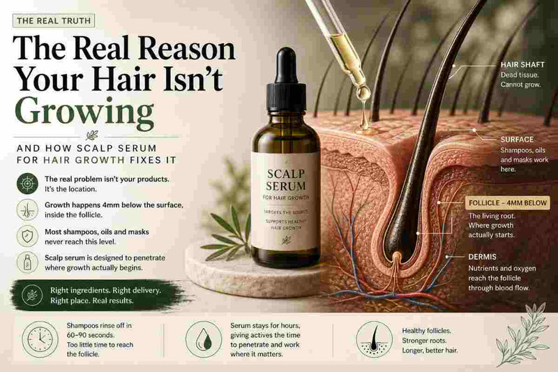 Scalp serum for hair growth targeting the scalp and supporting healthy hair follicles