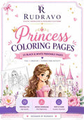 Princess Coloring Pages – 15 Black & White Printable PDF