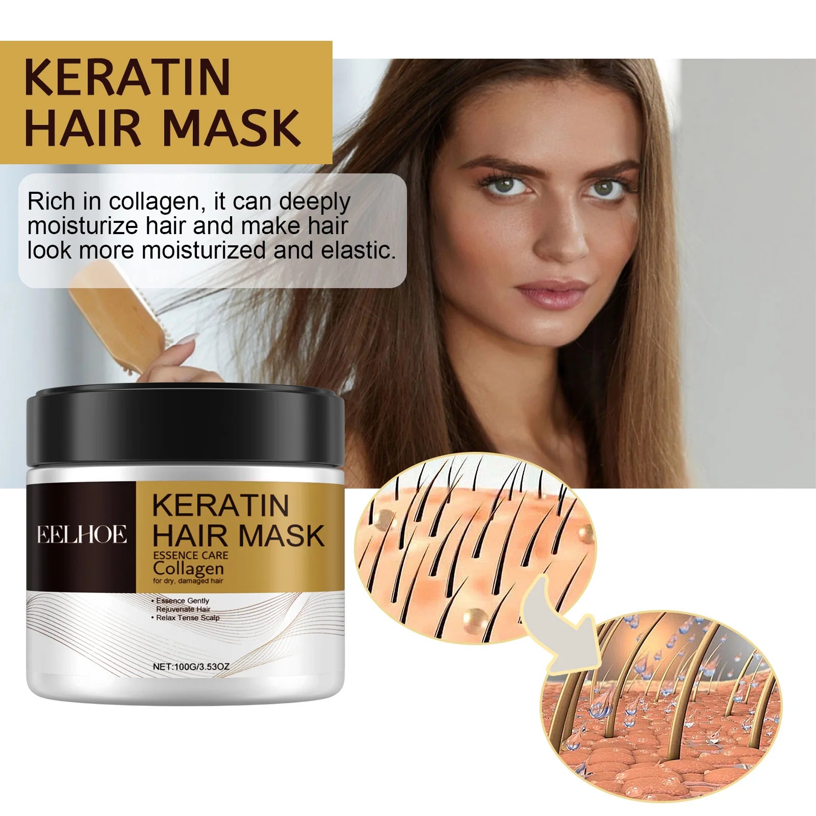 Hair Mask For Anti Hair Loss, Dry Damaged