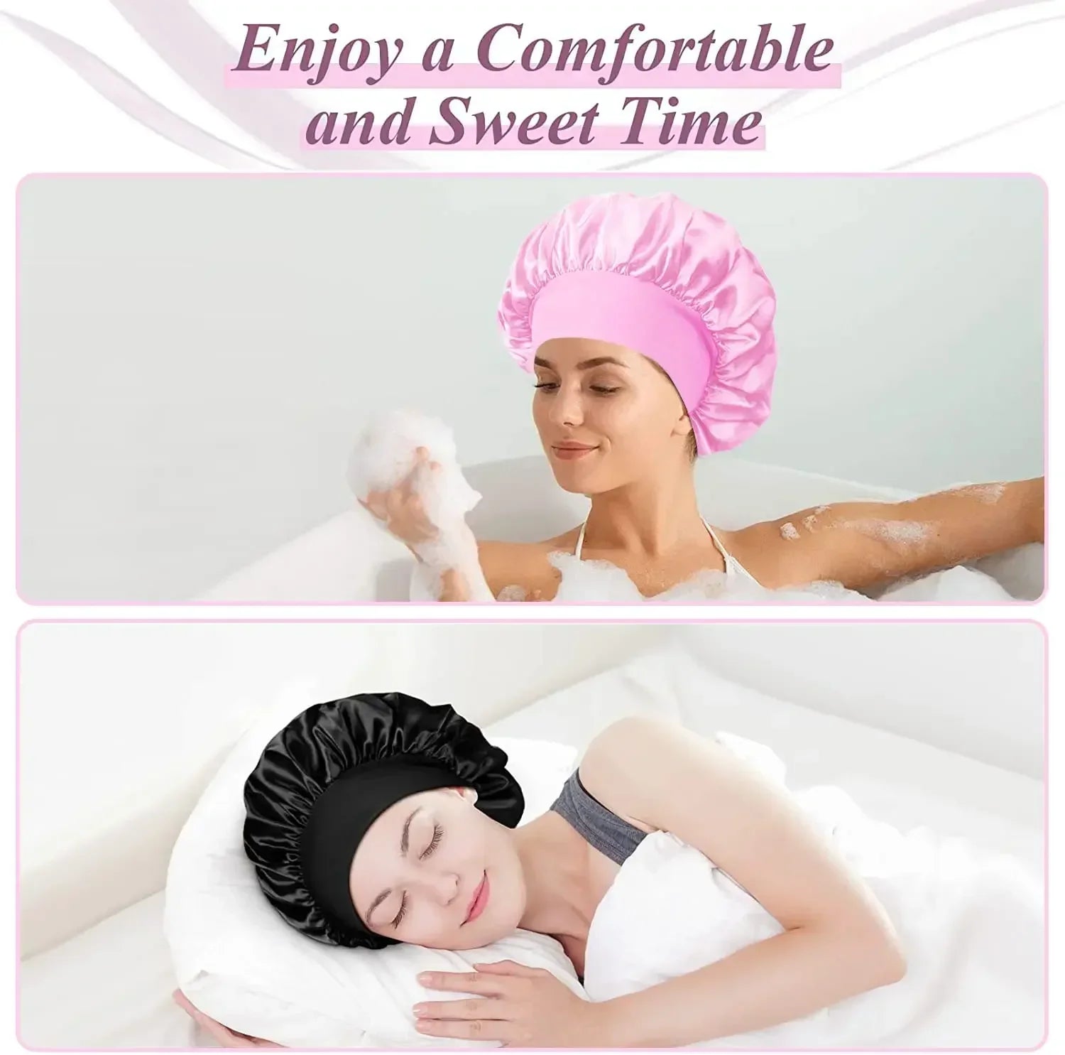 Unisex Silk Satin Lined Bonnet Cap