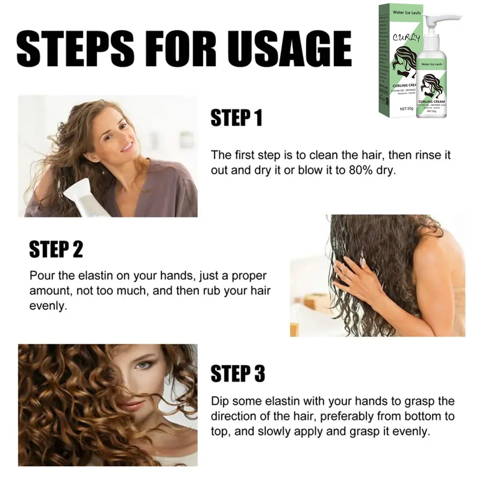 Curly Hair Styling Cream For Moisturizing & Smoothing