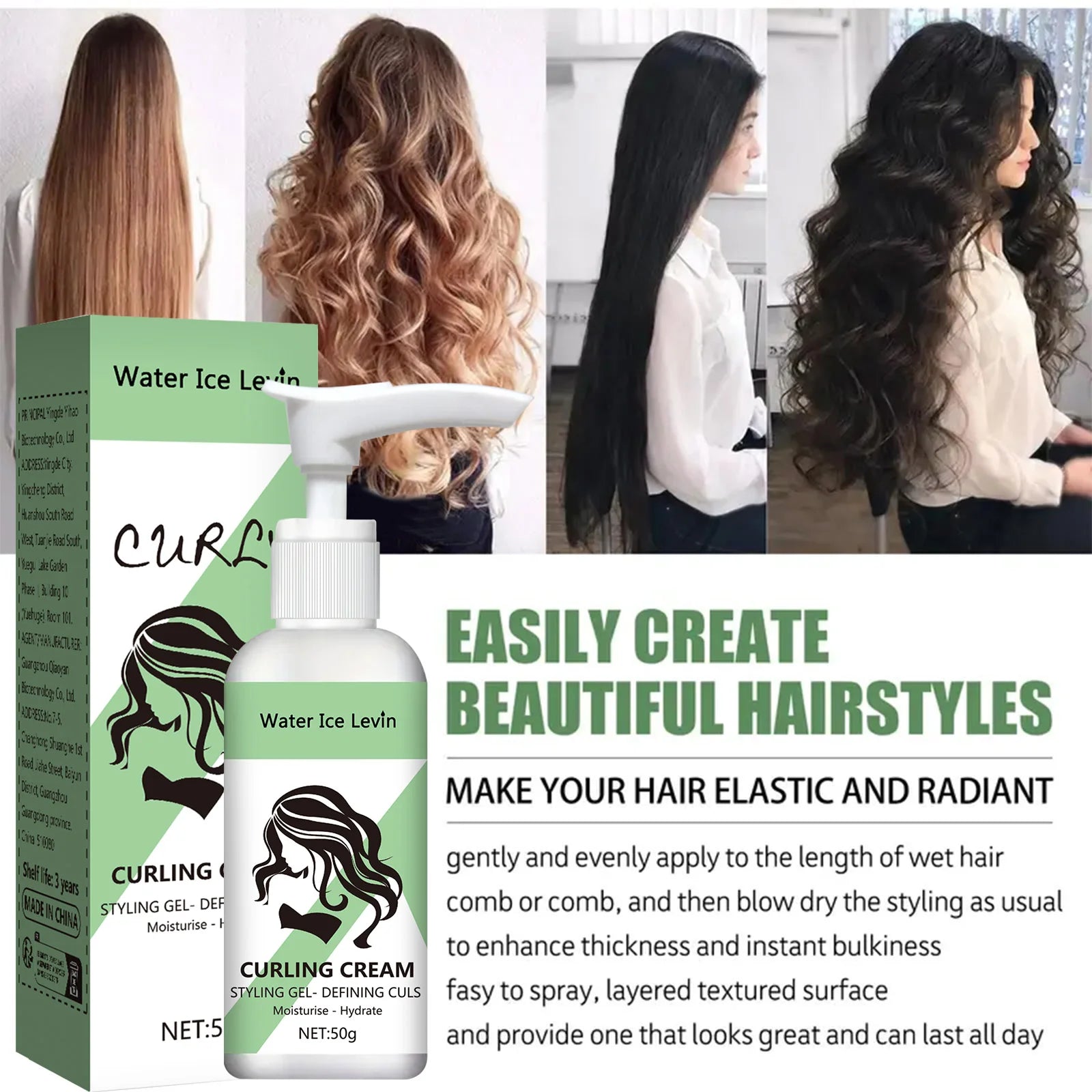 Curly Hair Styling Cream For Moisturizing & Smoothing
