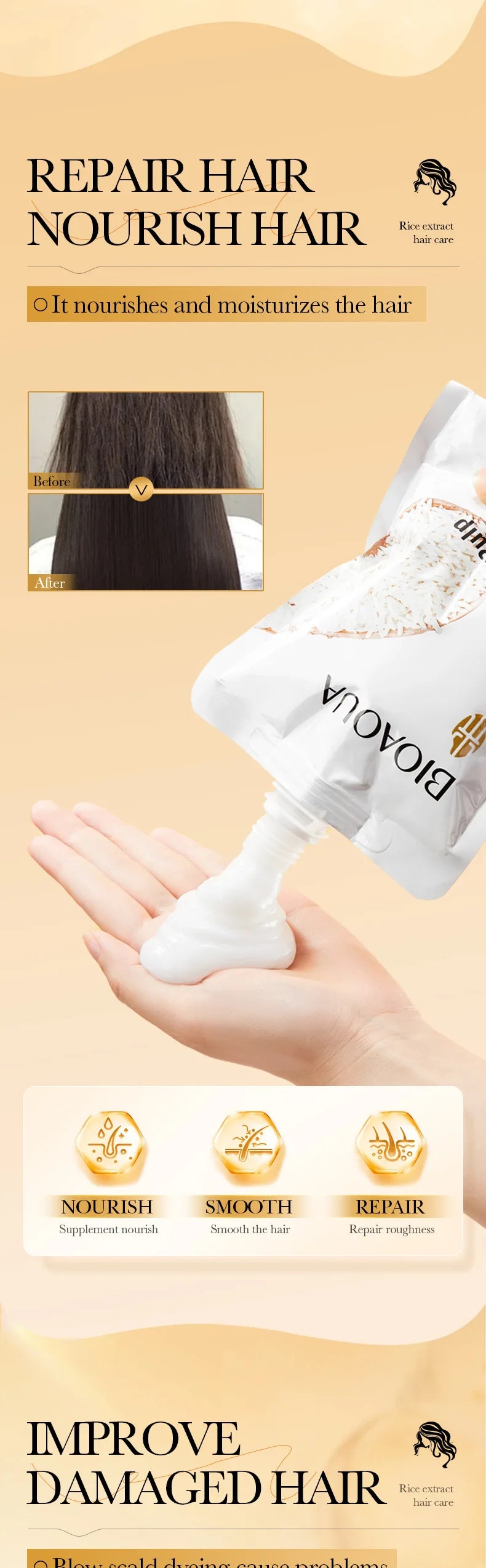 Keratin Hair Mask For Soft Smooth Shiny Hair