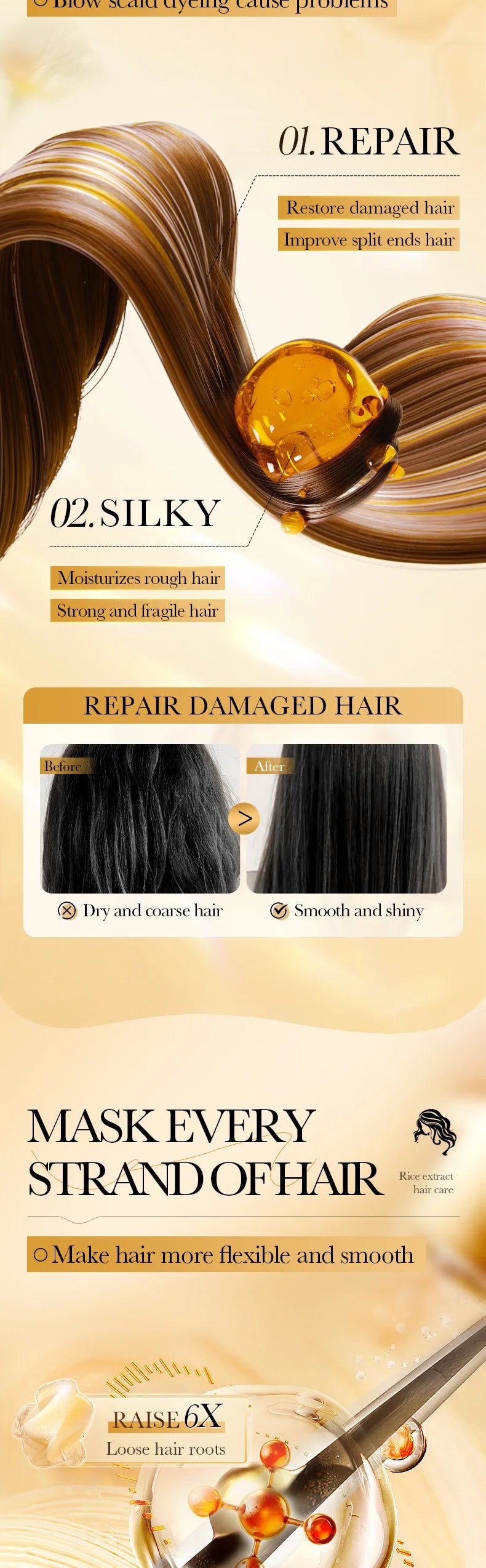 Keratin Hair Mask For Soft Smooth Shiny Hair