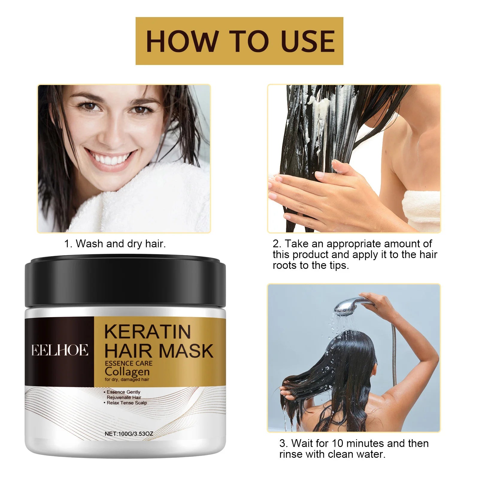 Hair Mask For Anti Hair Loss, Dry Damaged