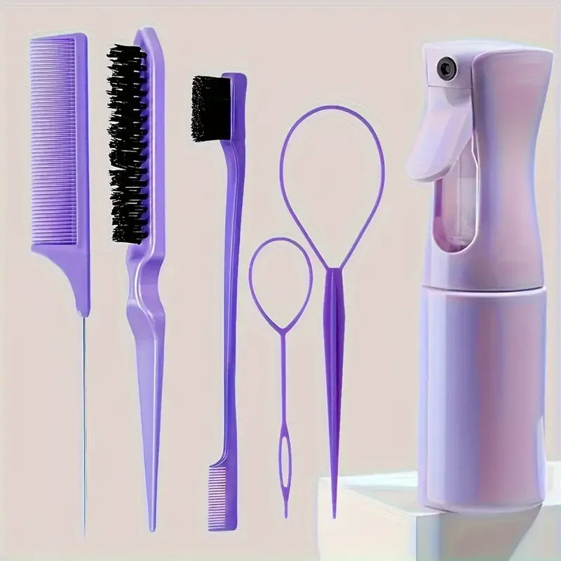 Hair Brush & Hairdressing Set - 6pcs/Set