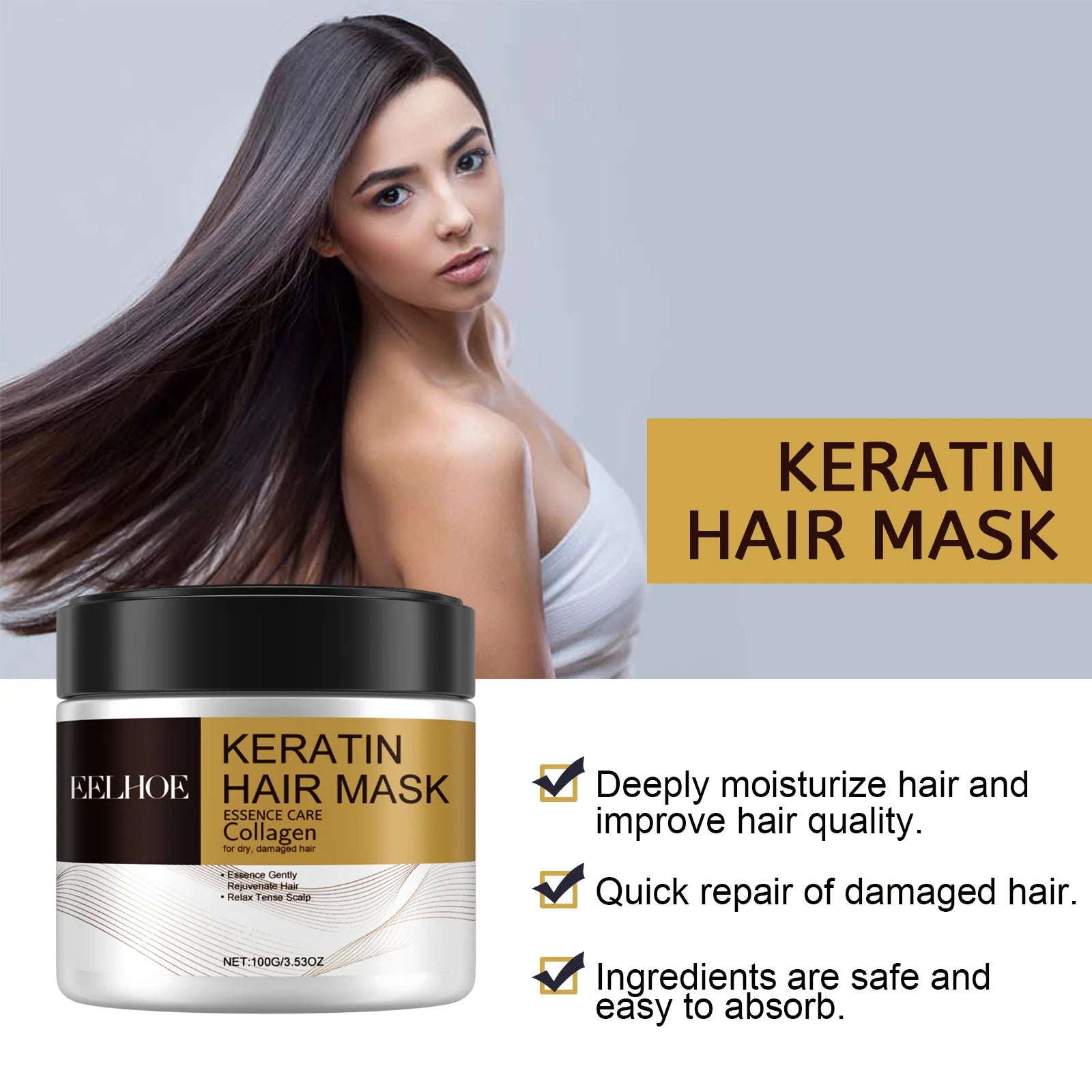 Hair Mask For Anti Hair Loss, Dry Damaged
