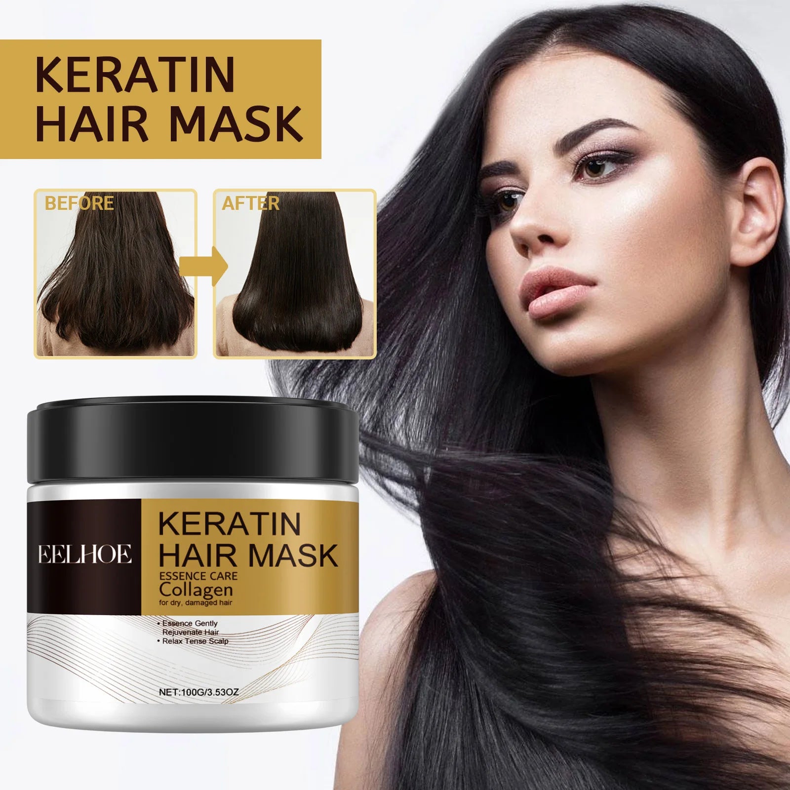 Hair Mask For Anti Hair Loss, Dry Damaged